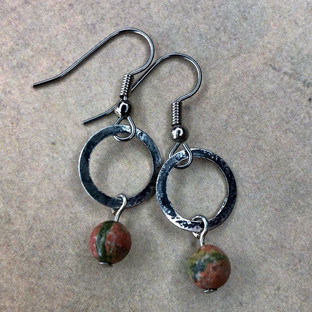 Unakite Dangle Earrings